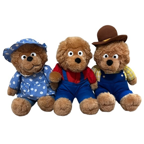 Vintage 1995 Bernstein Bears Bear Family Plushies Set of 3 of 4 Bears - Picture 1 of 14